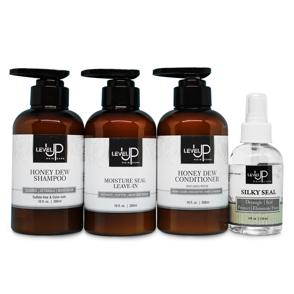 Level Up Ultimate Package - Shampoo, Conditioner, Moisture Seal Leave-In, Silky Seal Protector